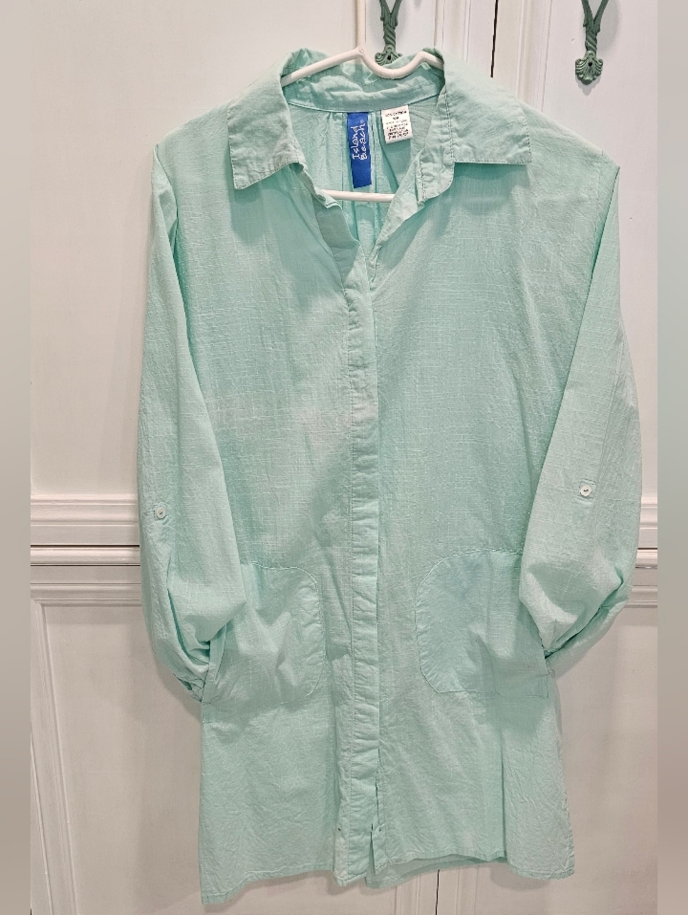 Lightweight Mint Green Women's Swim Coverup Shirt by Coral Bay